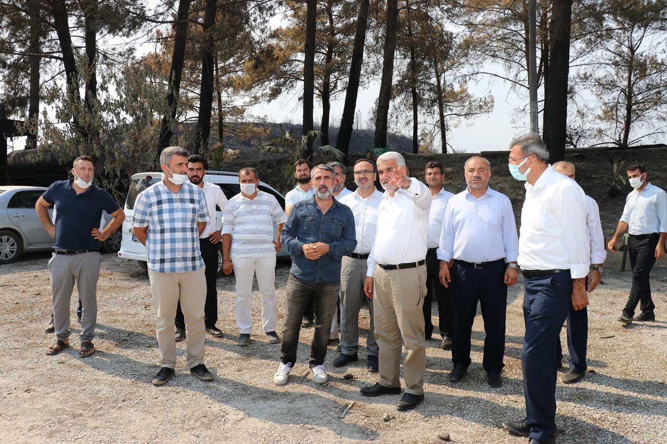 HÜDA PAR Genel Başkanı Yapıcıoğlu orman yangınlarının yaşandığı bölgeyi ziyaret etti